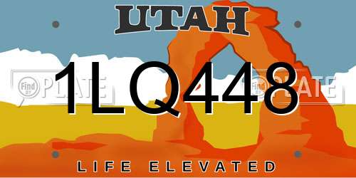 1LQ448 Utah License Plate