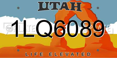 1LQ6089 Utah License Plate