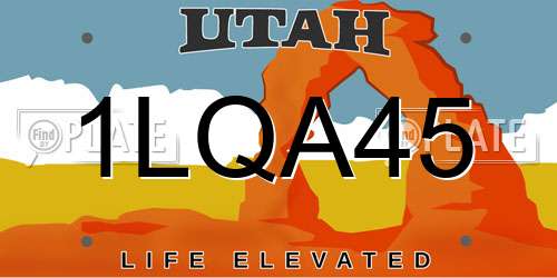 1LQA45 Utah License Plate