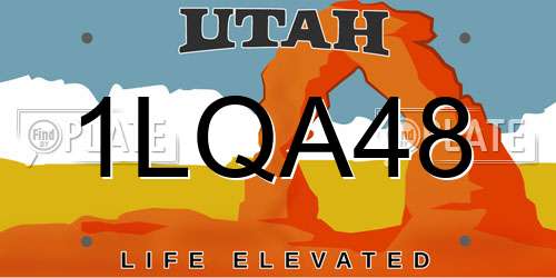 1LQA48 Utah License Plate
