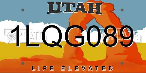 1LQG089 Utah License Plate