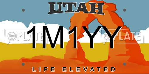 1M1YY Utah License Plate