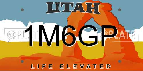 1M6GP Utah License Plate