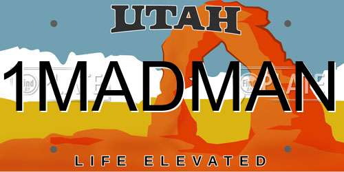 1MADMAN Utah License Plate