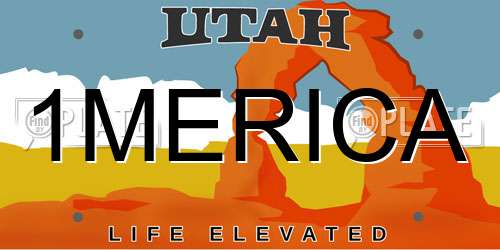 1MERICA Utah License Plate