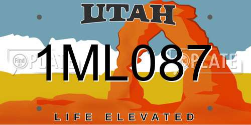 1ML087 Utah License Plate