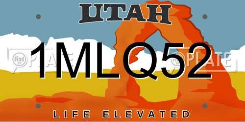 1MLQ52 Utah License Plate