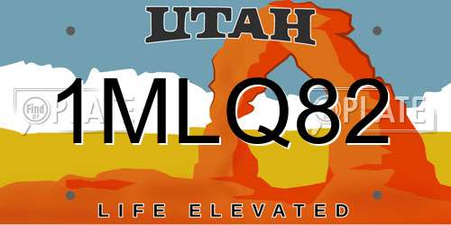 1MLQ82 Utah License Plate