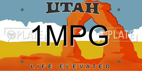 1MPG Utah License Plate