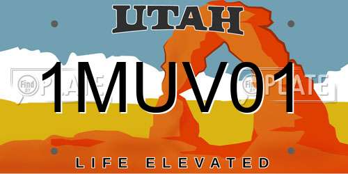 1MUV01 Utah License Plate