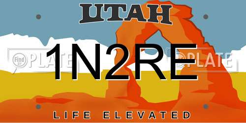 1N2RE Utah License Plate