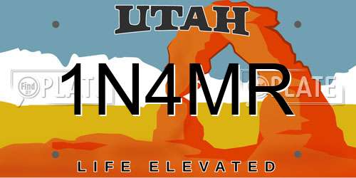 1N4MR Utah License Plate