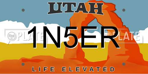 1N5ER Utah License Plate