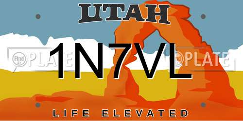 1N7VL Utah License Plate