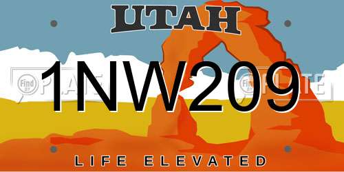 1NW209 Utah License Plate
