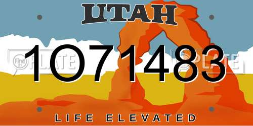 1O71483 Utah License Plate