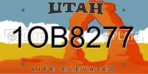 1OB8277 Utah License Plate