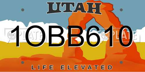 1OBB610 Utah License Plate