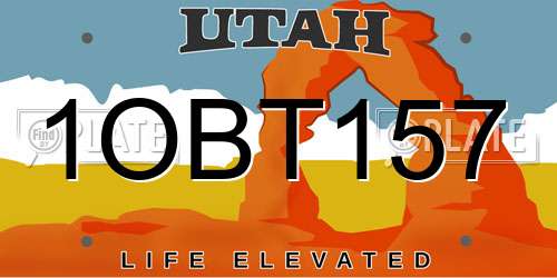 1OBT157 Utah License Plate