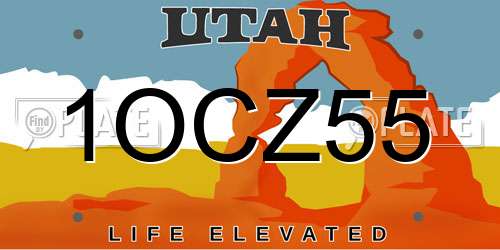 1OCZ55 Utah License Plate
