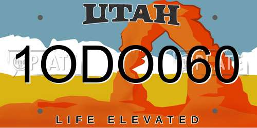 1ODO060 Utah License Plate