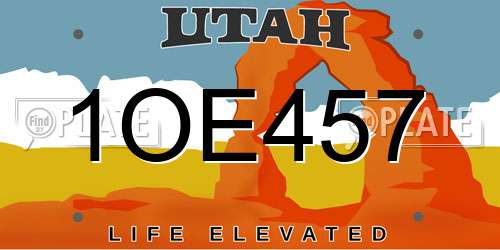 1OE457 Utah License Plate