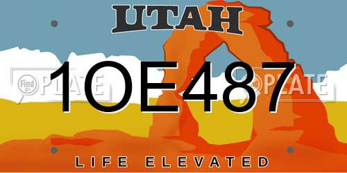 1OE487 Utah License Plate