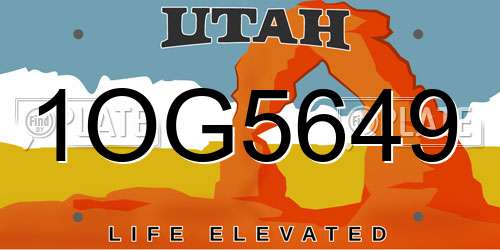 1OG5649 Utah License Plate