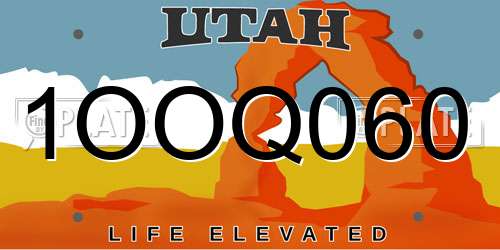 1OOQ060 Utah License Plate