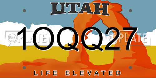1OQQ27 Utah License Plate