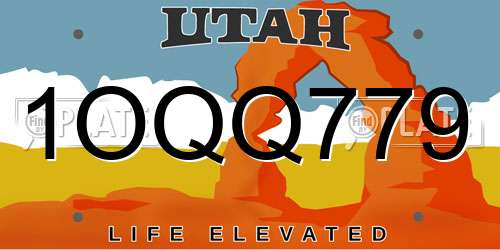 1OQQ779 Utah License Plate