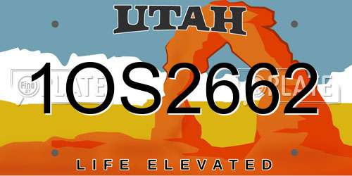 1OS2662 Utah License Plate