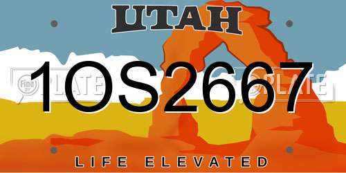 1OS2667 Utah License Plate