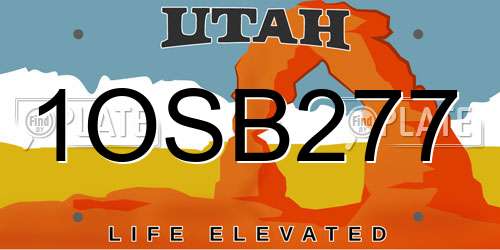 1OSB277 Utah License Plate