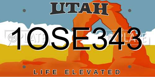 1OSE343 Utah License Plate