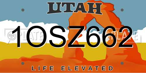 1OSZ662 Utah License Plate
