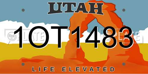1OT1483 Utah License Plate