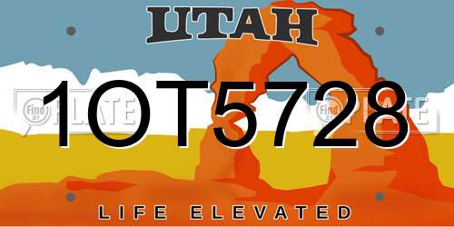 1OT5728 Utah License Plate