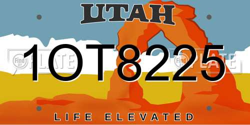 1OT8225 Utah License Plate