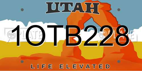 1OTB228 Utah License Plate