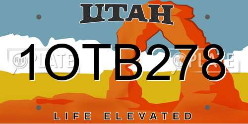 1OTB278 Utah License Plate