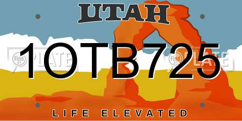 1OTB725 Utah License Plate