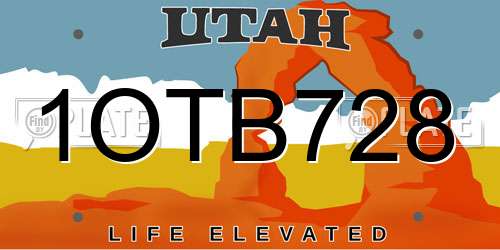 1OTB728 Utah License Plate