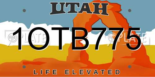 1OTB775 Utah License Plate