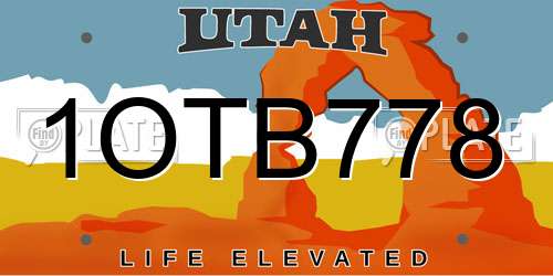 1OTB778 Utah License Plate
