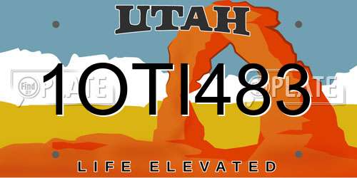 1OTI483 Utah License Plate