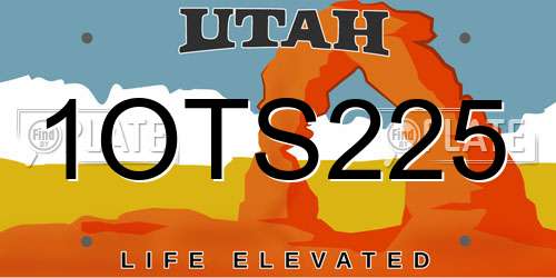 1OTS225 Utah License Plate