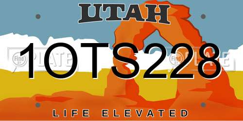 1OTS228 Utah License Plate