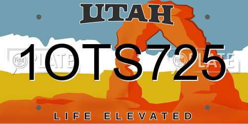 1OTS725 Utah License Plate