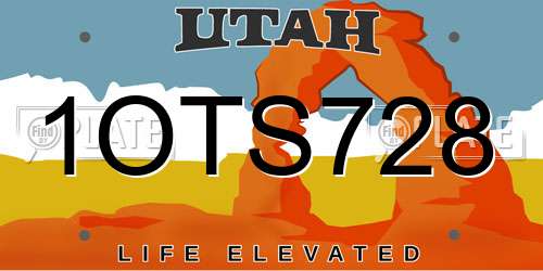 1OTS728 Utah License Plate